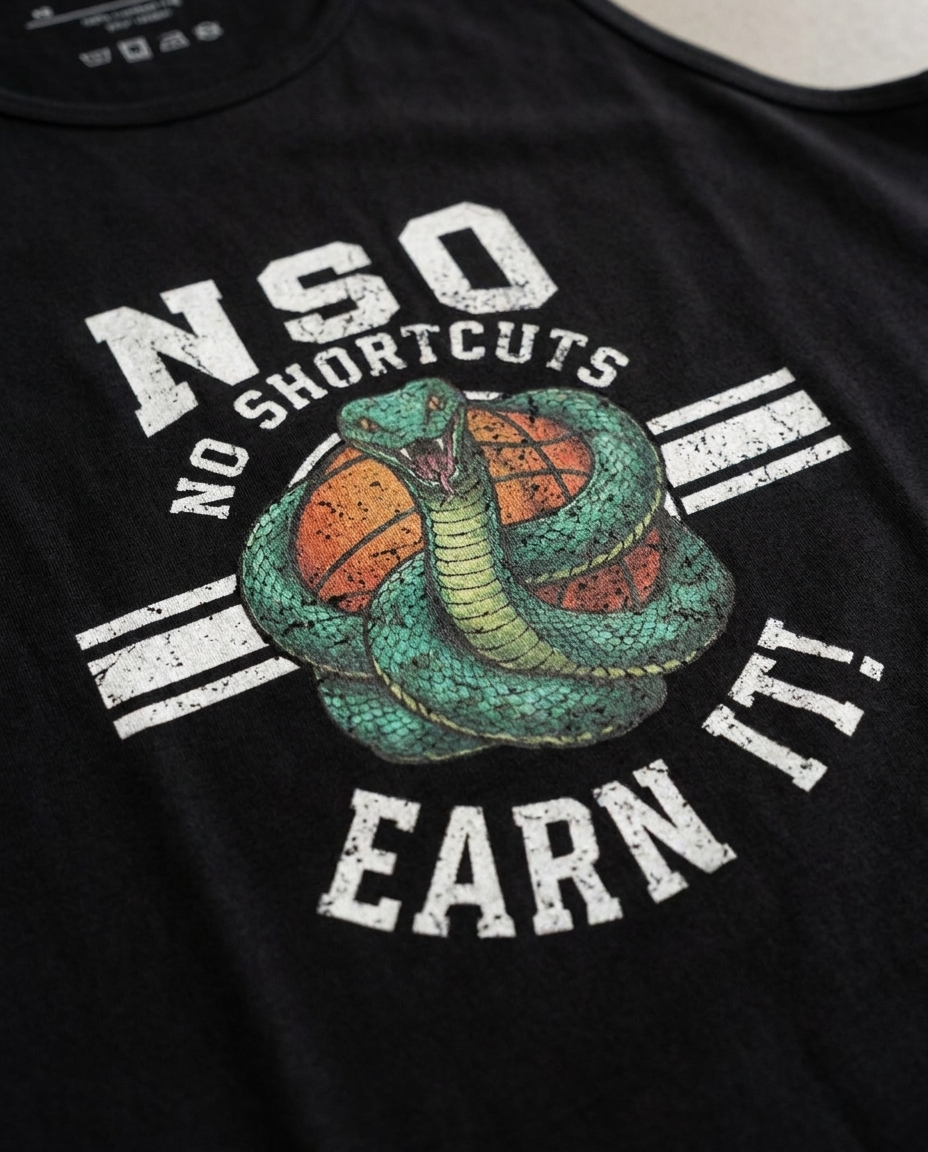 No Shortcut Tank - Black - Close-up