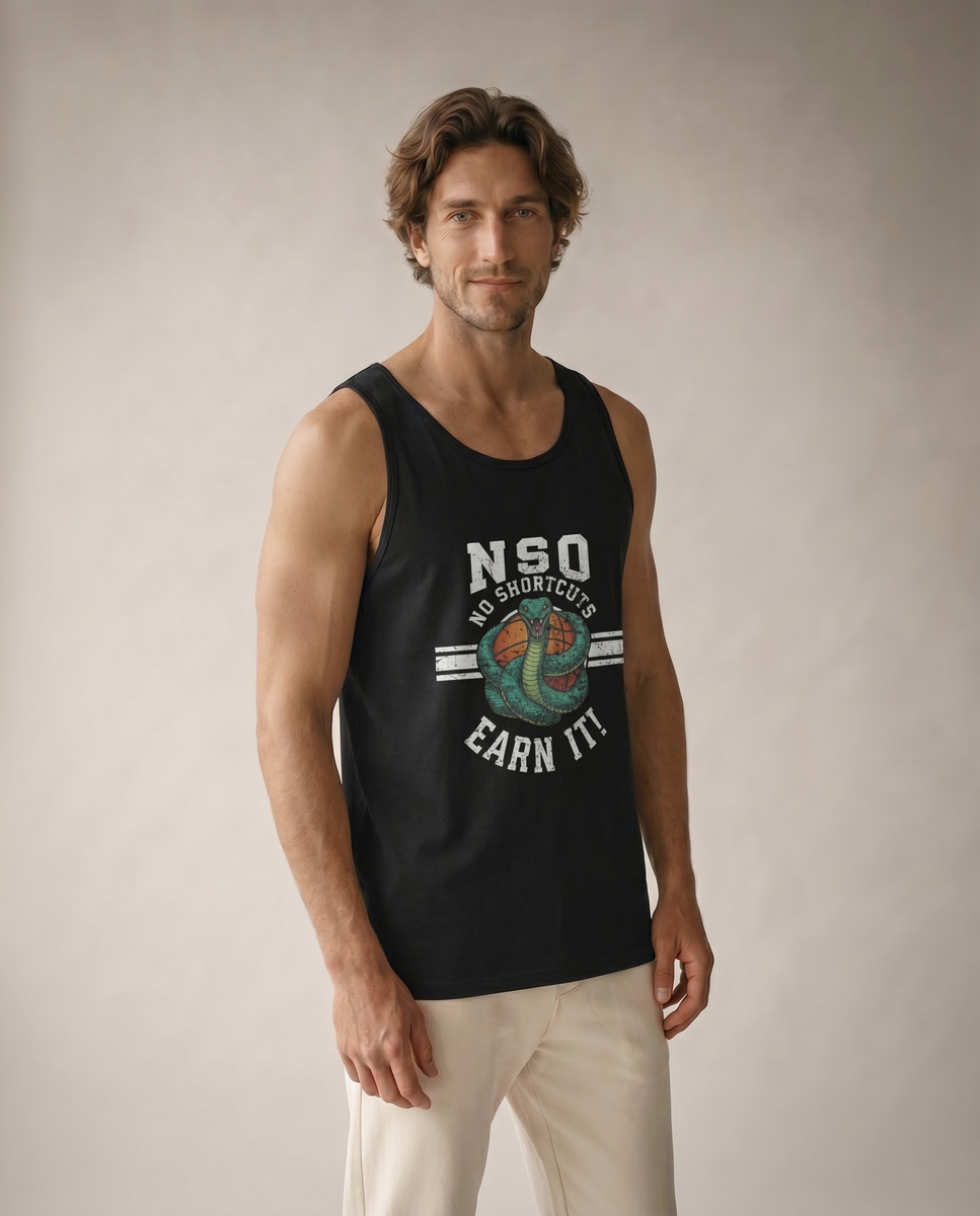 No Shortcut Tank - Black - Pose 2