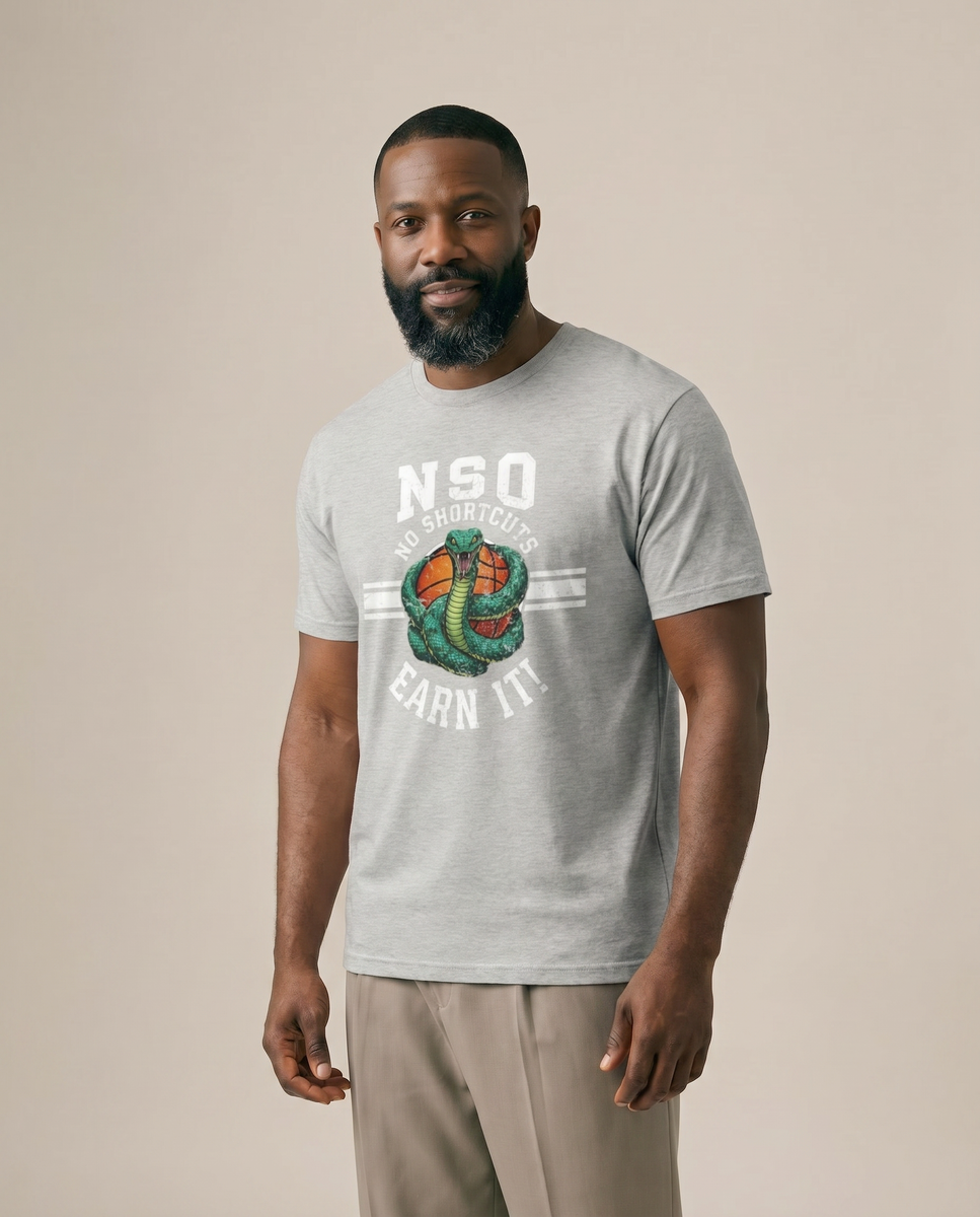 No Shortcut Tee - Athletic Heather - Pose 2