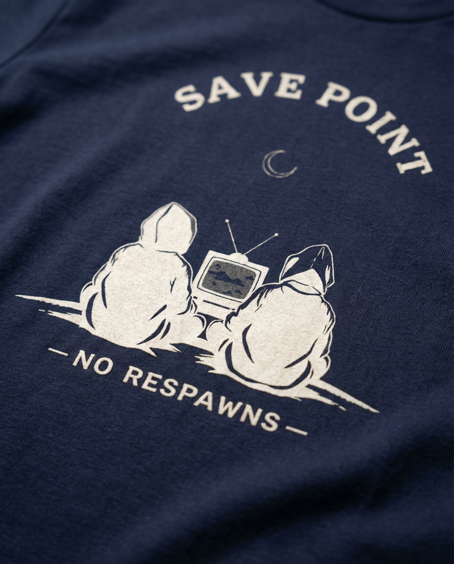 Save Point Tee - Navy - Close-up