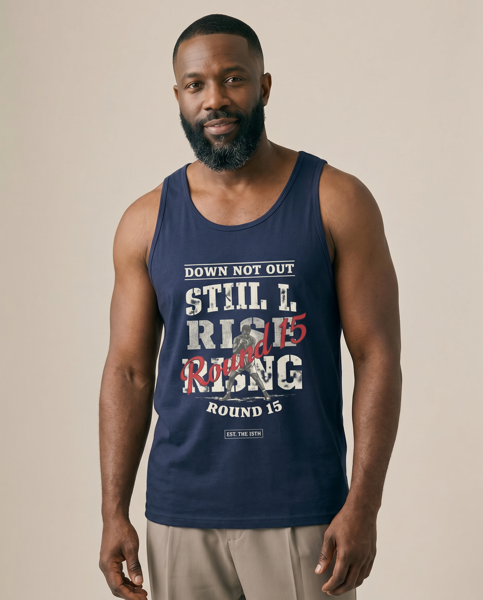 Still I Rise Tank - Navy - Pose 2