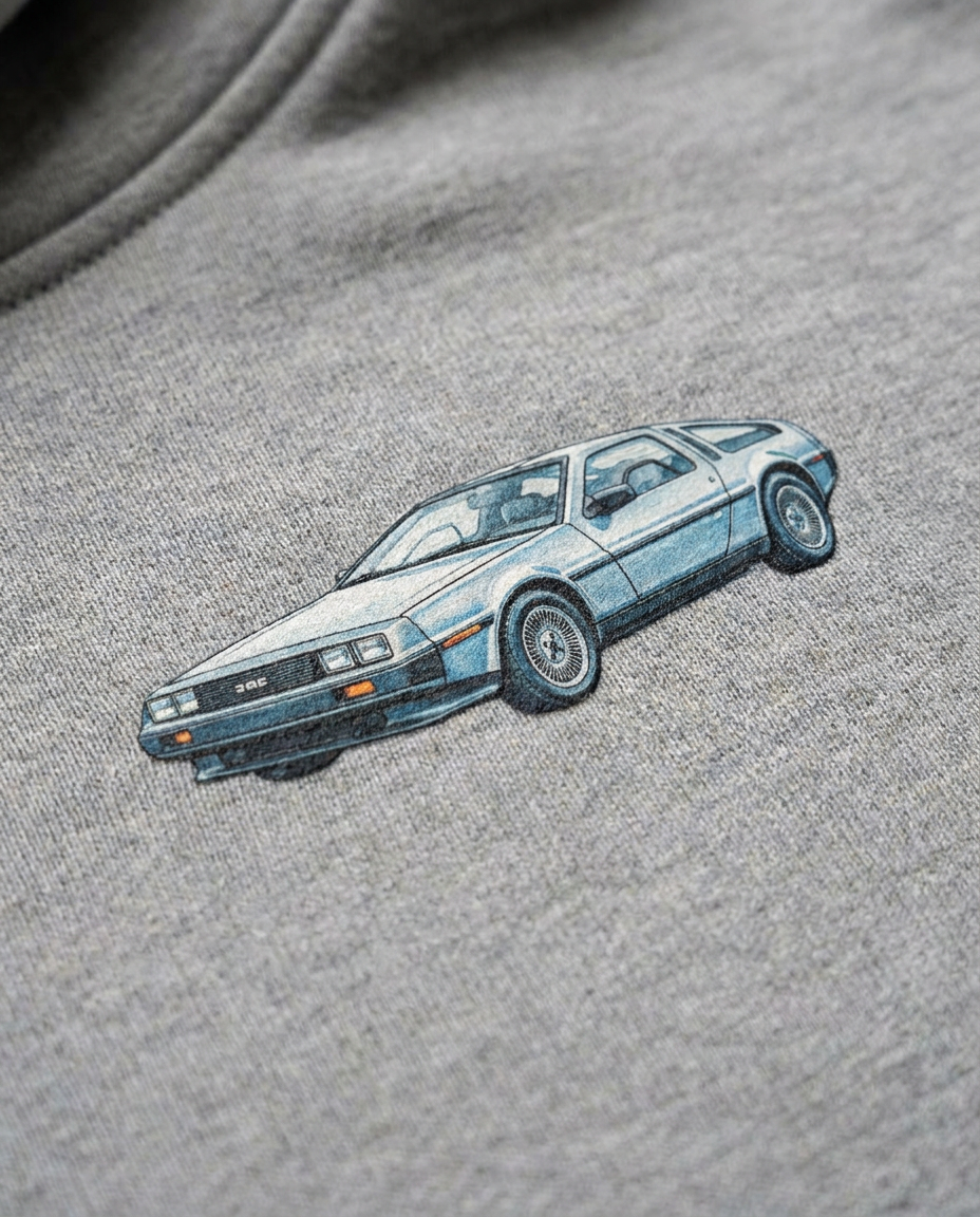 Back to the 80s Hoodie - Carbon Grey - Close-up