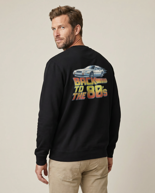 Back to the 80s Sweatshirt - Black - Pose 1