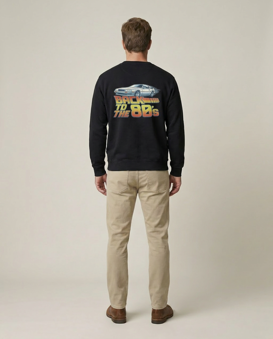 Back to the 80s Sweatshirt - Black - Pose 3