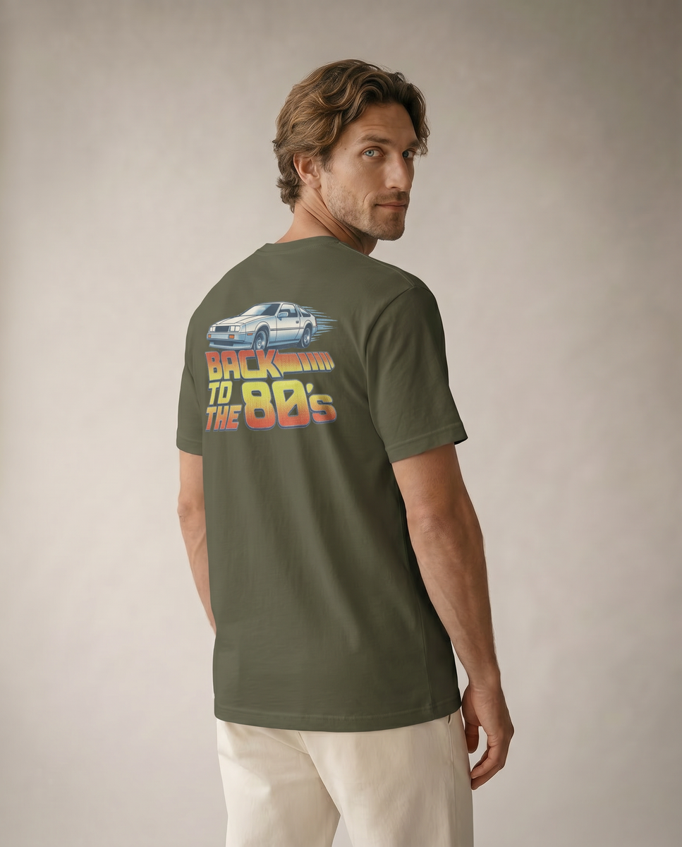 Back to The 80s Tee - Military Green - Pose 1