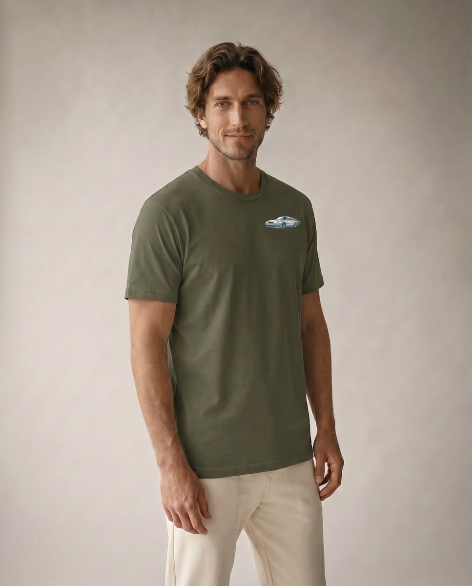 Back to The 80s Tee - Military Green - Pose 2