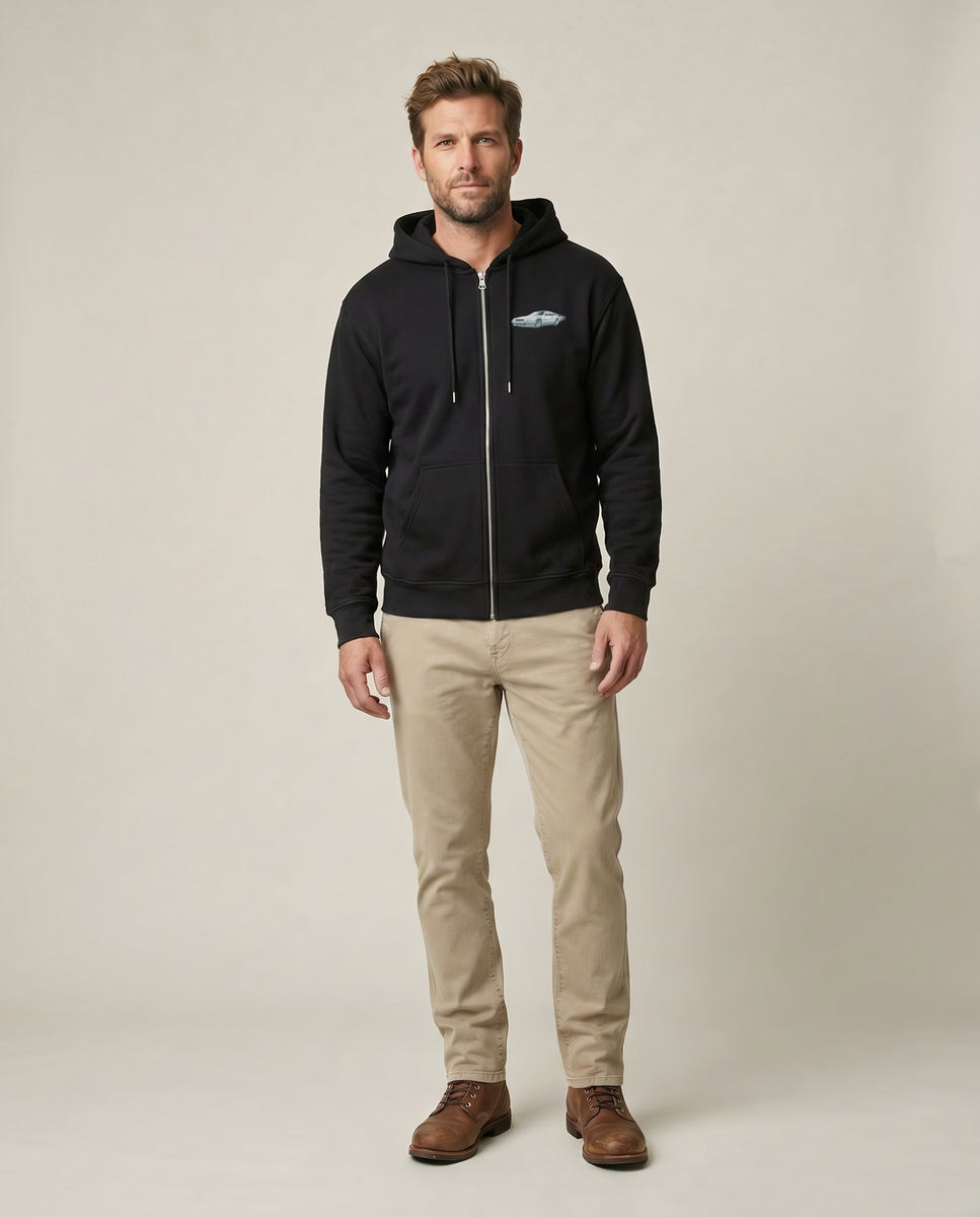Back to the 80s Zip Hoodie - Black - Pose 2