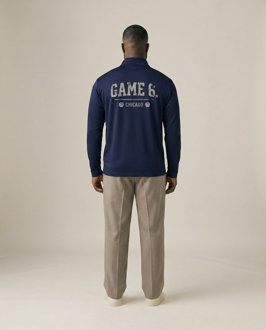 GAME 6 Quarter-Zip - True Navy - Pose 3