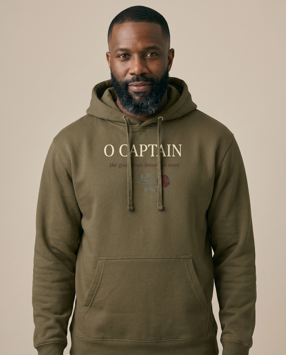 O Captain Hoodie - Military Green - Pose 1