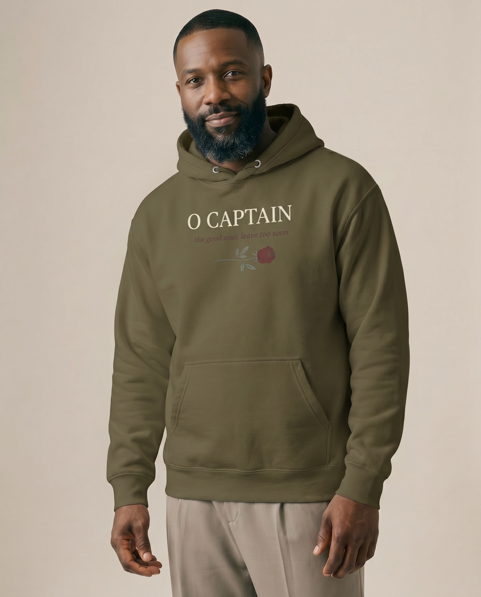 O Captain Hoodie - Military Green - Pose 2