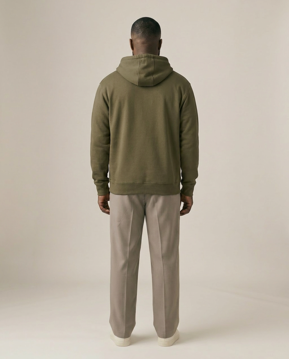 O Captain Hoodie - Military Green - Pose 3